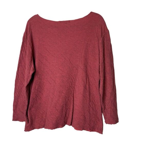 Cut Loose Pumpkin Double Knit Textured Three Quarter Sleeve Top Sz L Casual - Picture 3 of 10